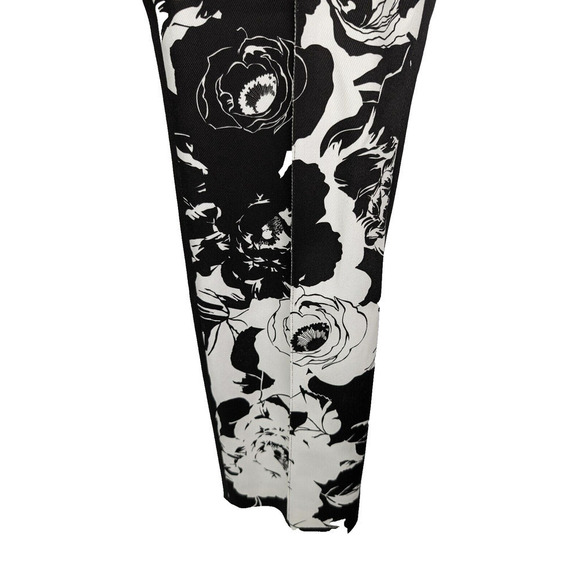 Adam Lippes Black White Floral Cigarette Pants Denim Size US 8 - Picture 6 of 14